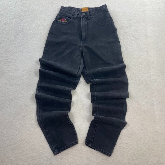 Pepe Jeans Denim - NWT Deadstock Vintage Pepe Jeans Black Denim Embroidered Jeans Size 1/2